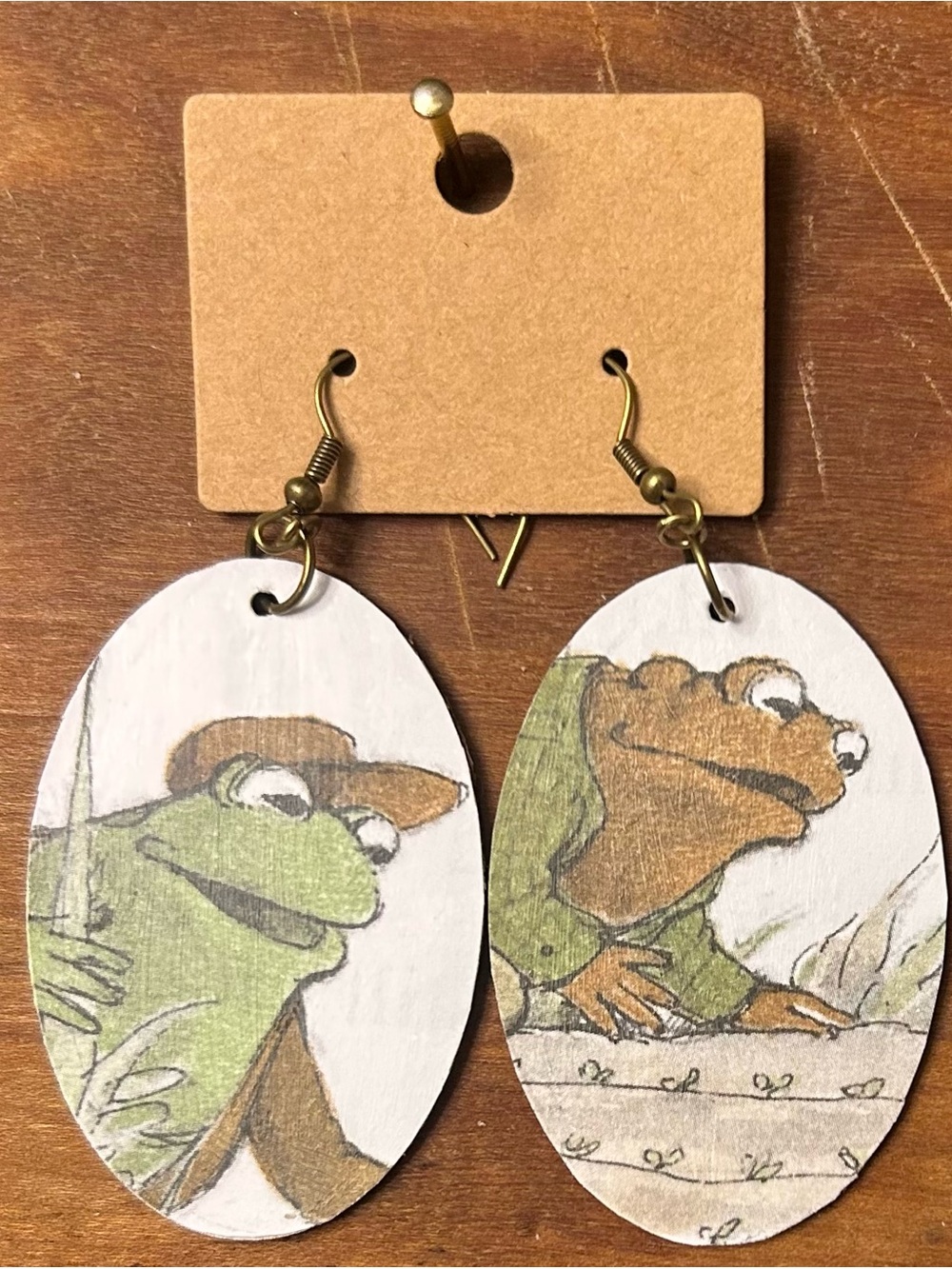 Upcycled Frog and Toad Drop Earrings